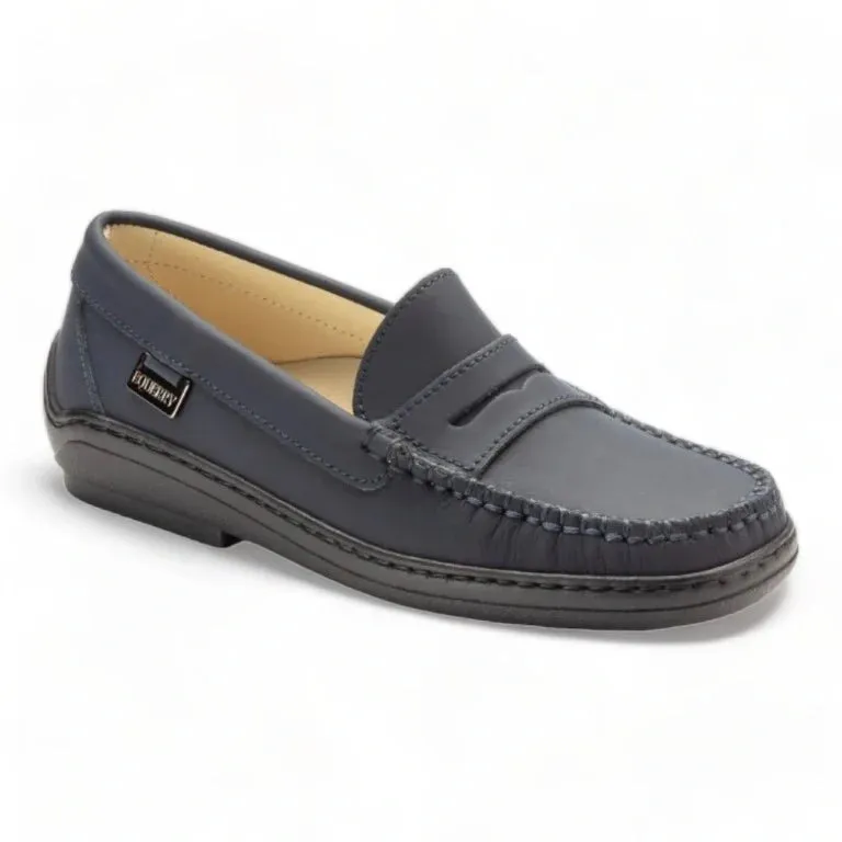 2512 - Navy Sahara Leather Soft Loafer for Girl by London Kids