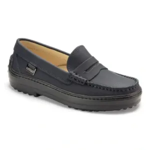 2642 - Navy Sahara Leather Soft Loafer for Girl by London Kids