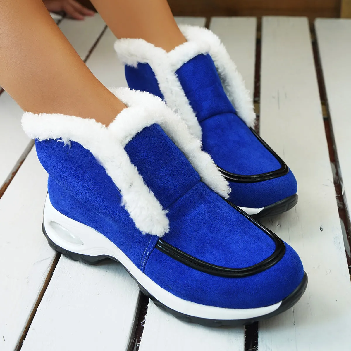 Air-cushion Sole Faux Fur Snow Slipper Boots