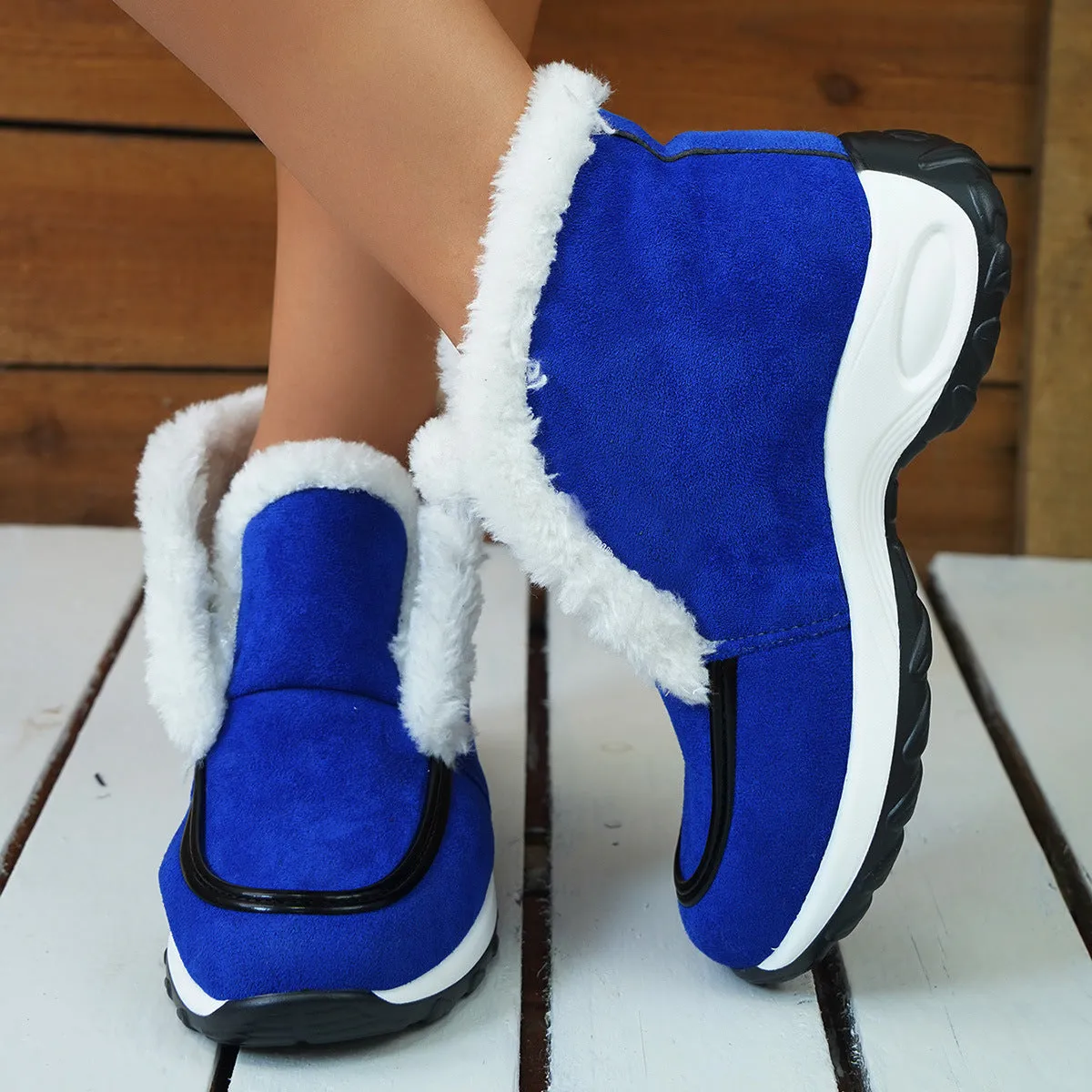 Air-cushion Sole Faux Fur Snow Slipper Boots