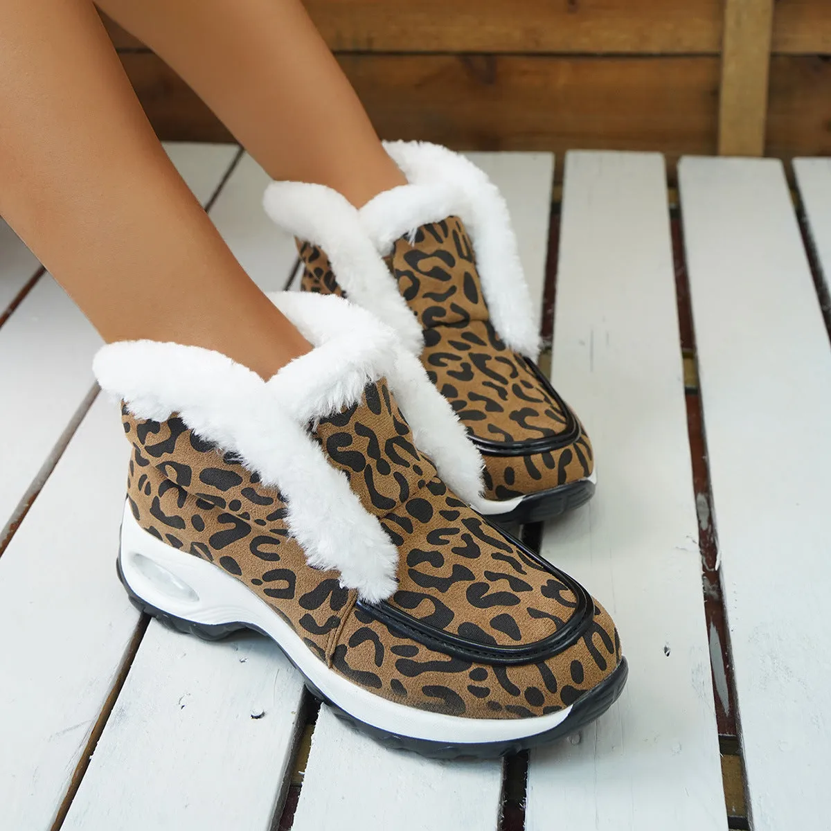 Air-cushion Sole Faux Fur Snow Slipper Boots