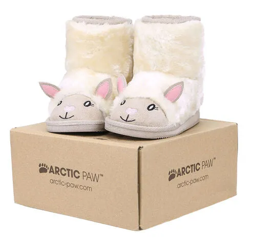 Arctic Paw - Girls Boots Furry Friends Sherpa Lined - Sheep