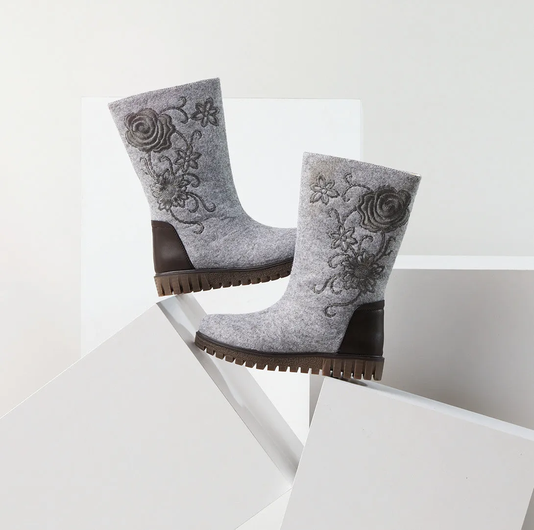 Azura Nehal Embroidered Felt Boots