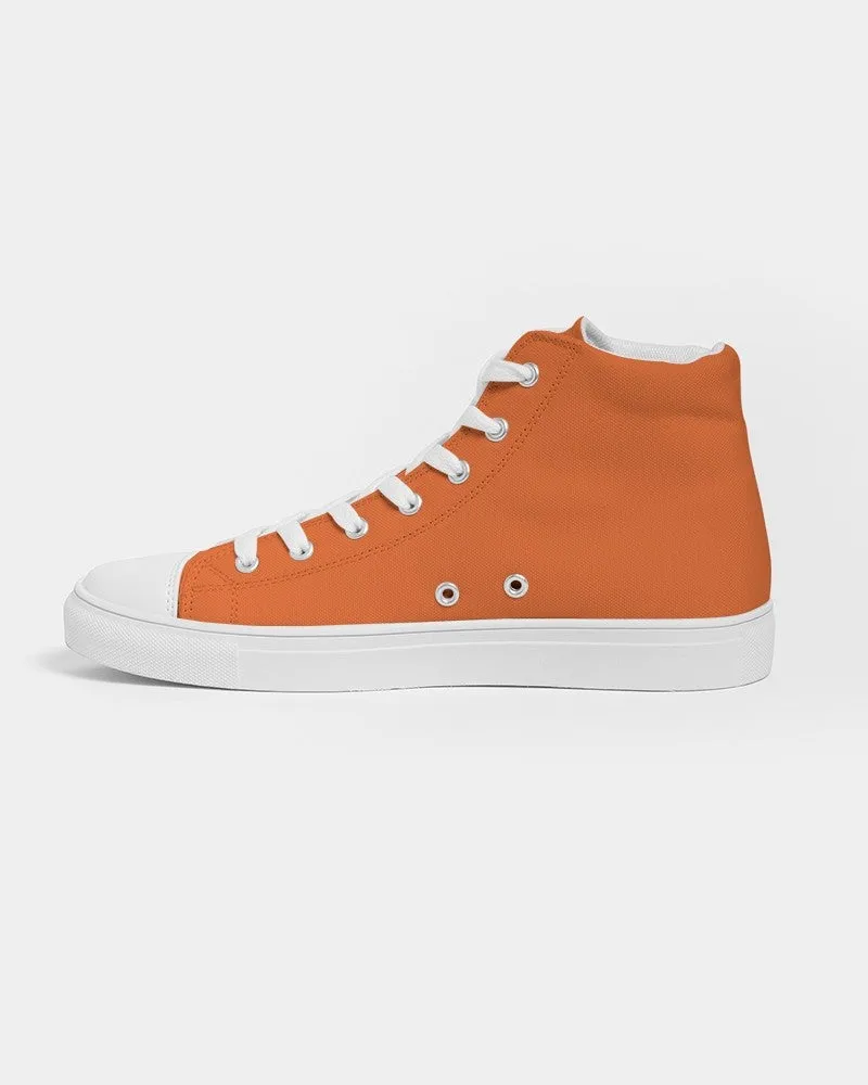 Bright Orange Women's High-top Canvas Sneakers | Women's | Bright Pure Orange | C0M75Y100K0