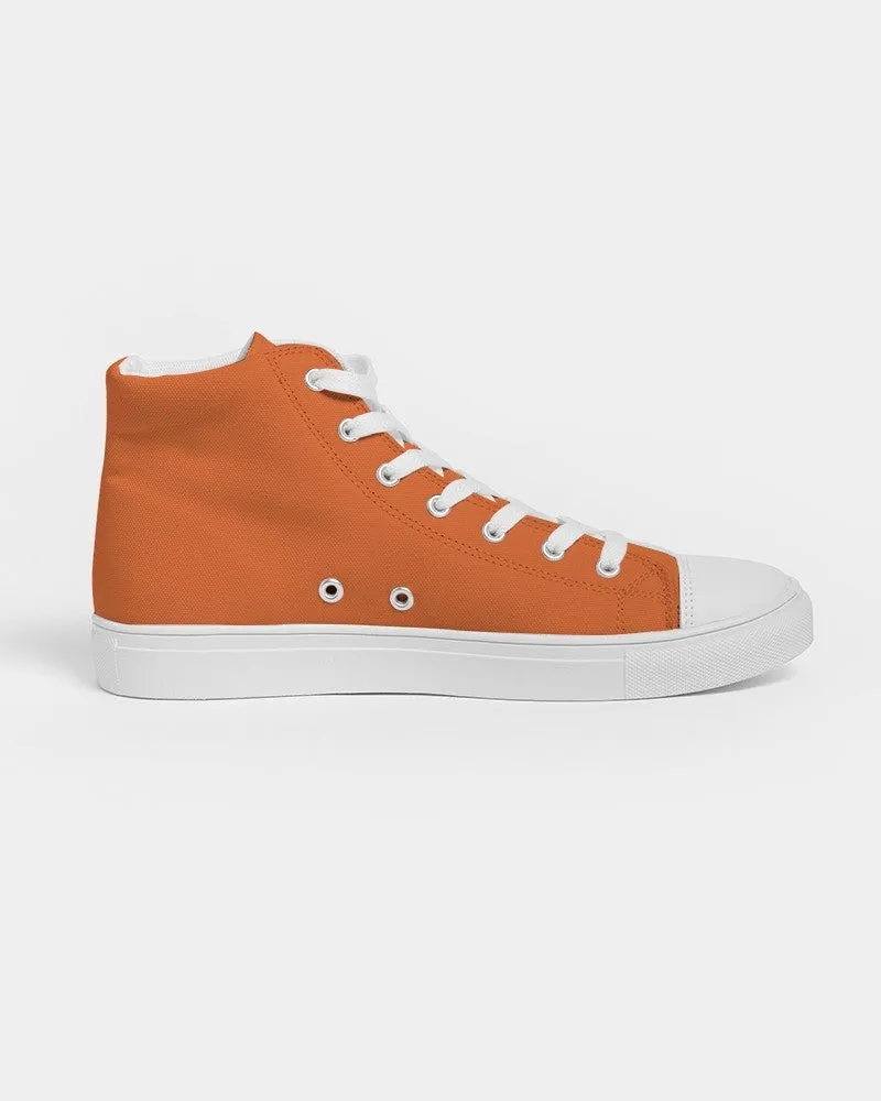 Bright Orange Women's High-top Canvas Sneakers | Women's | Bright Pure Orange | C0M75Y100K0