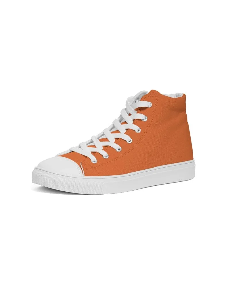 Bright Orange Women's High-top Canvas Sneakers | Women's | Bright Pure Orange | C0M75Y100K0