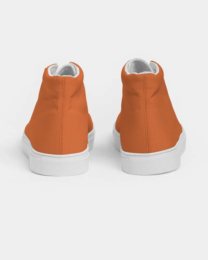 Bright Orange Women's High-top Canvas Sneakers | Women's | Bright Pure Orange | C0M75Y100K0