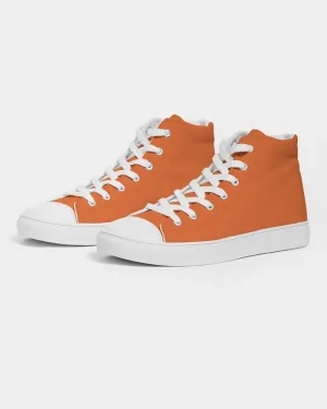 Bright Orange Women's High-top Canvas Sneakers | Women's | Bright Pure Orange | C0M75Y100K0