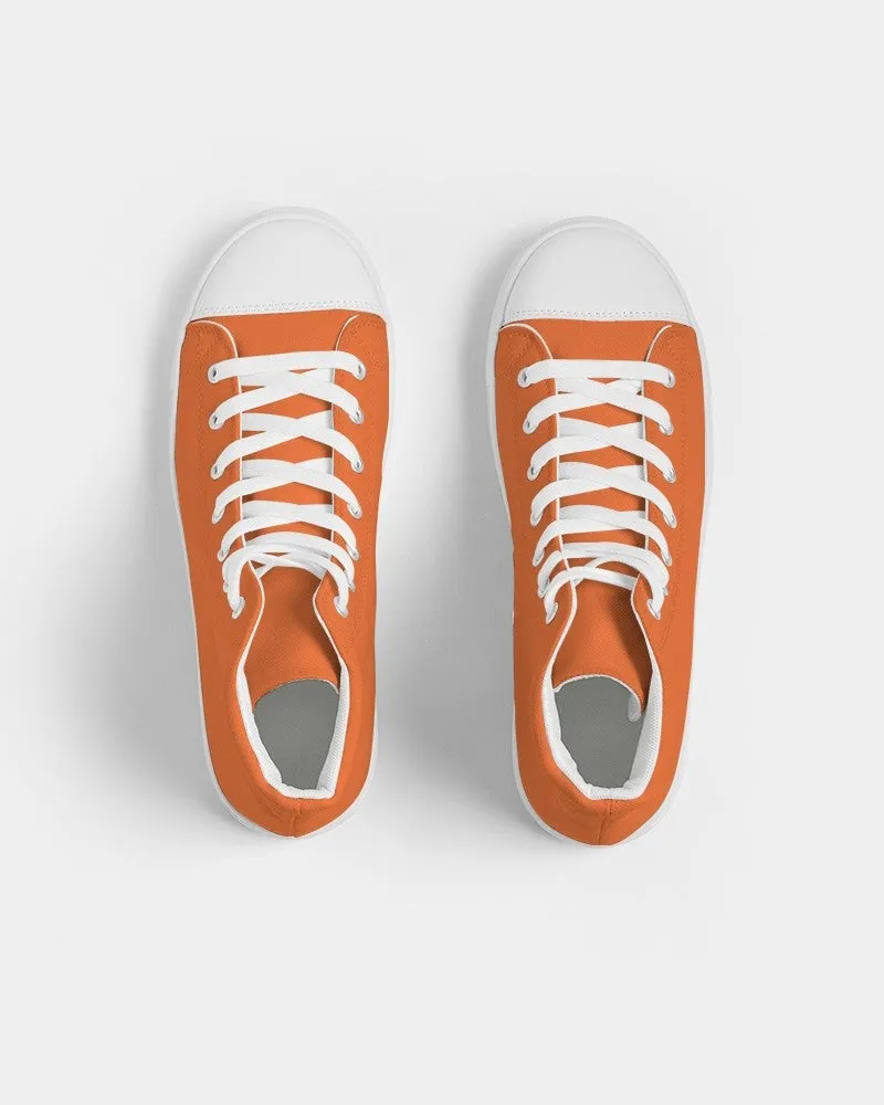 Bright Orange Women's High-top Canvas Sneakers | Women's | Bright Pure Orange | C0M75Y100K0