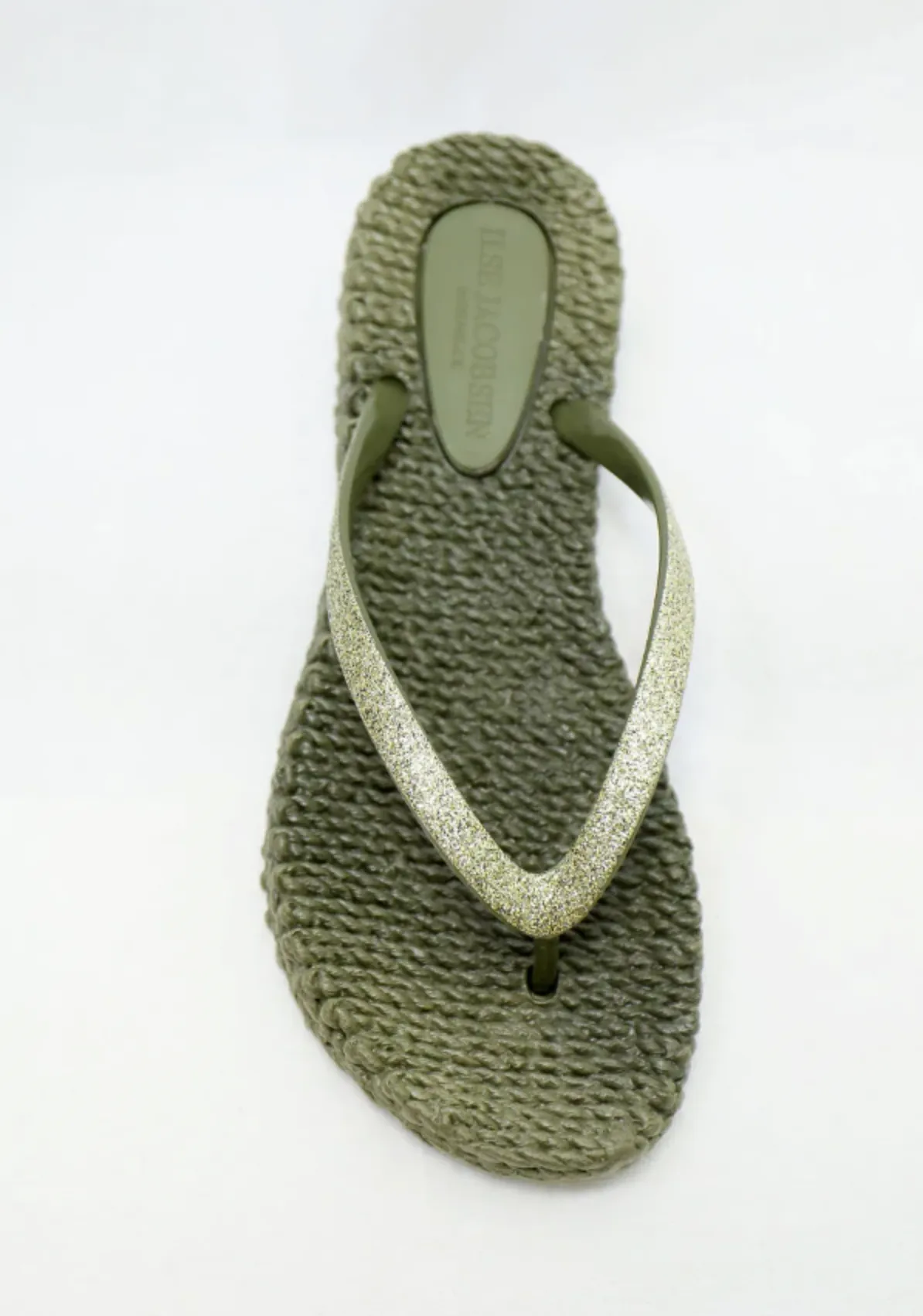 Cheerful Sparkle Flip Flops, Army