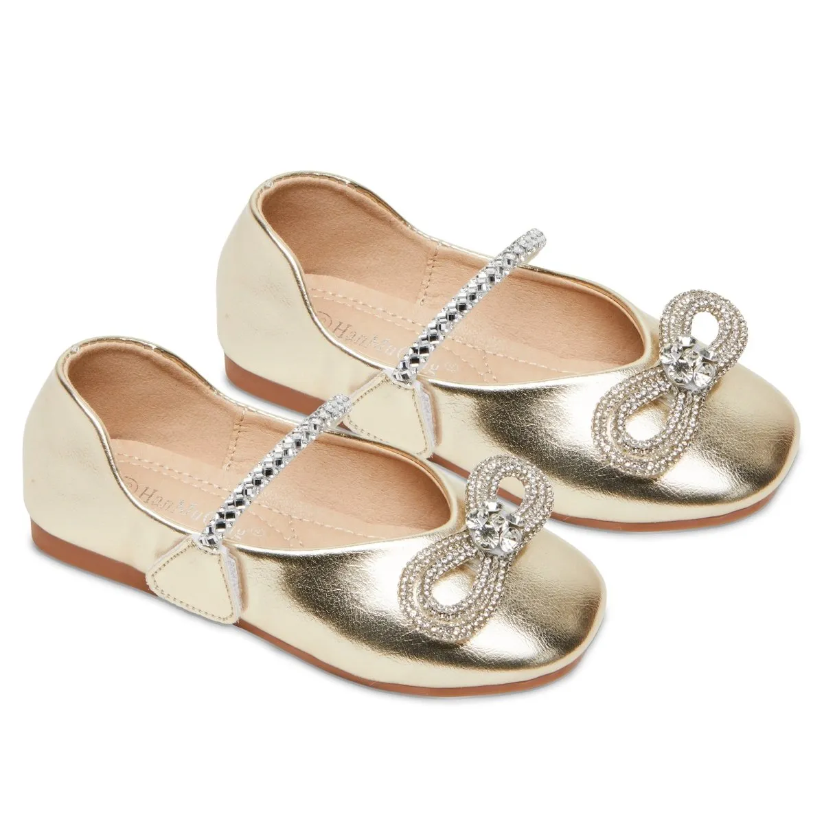 CHLOE METALLIC MACH CRYSTAL BOW SHOES