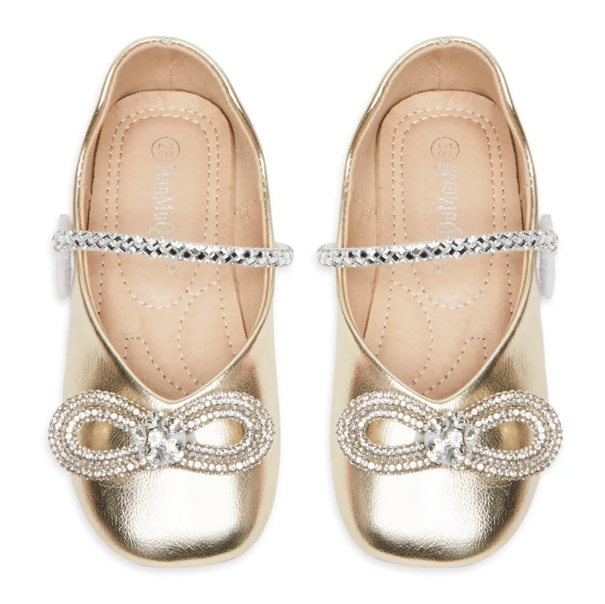 CHLOE METALLIC MACH CRYSTAL BOW SHOES