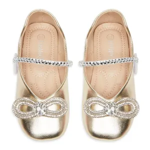 CHLOE METALLIC MACH CRYSTAL BOW SHOES