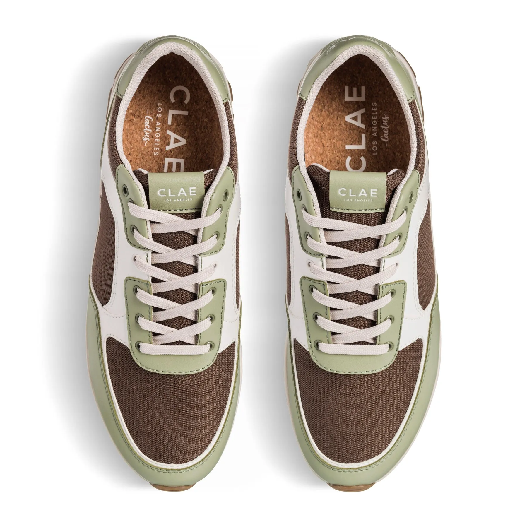 Clae Joshua Cactus Sneakers in Sage White Brown