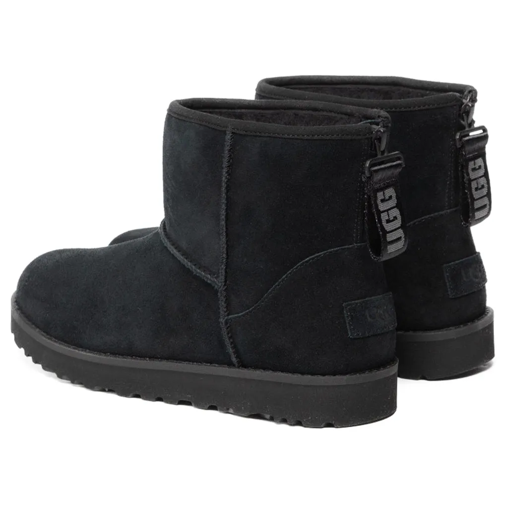 Classic Mini Logo Zip Sheepskin Women's Winter Boots