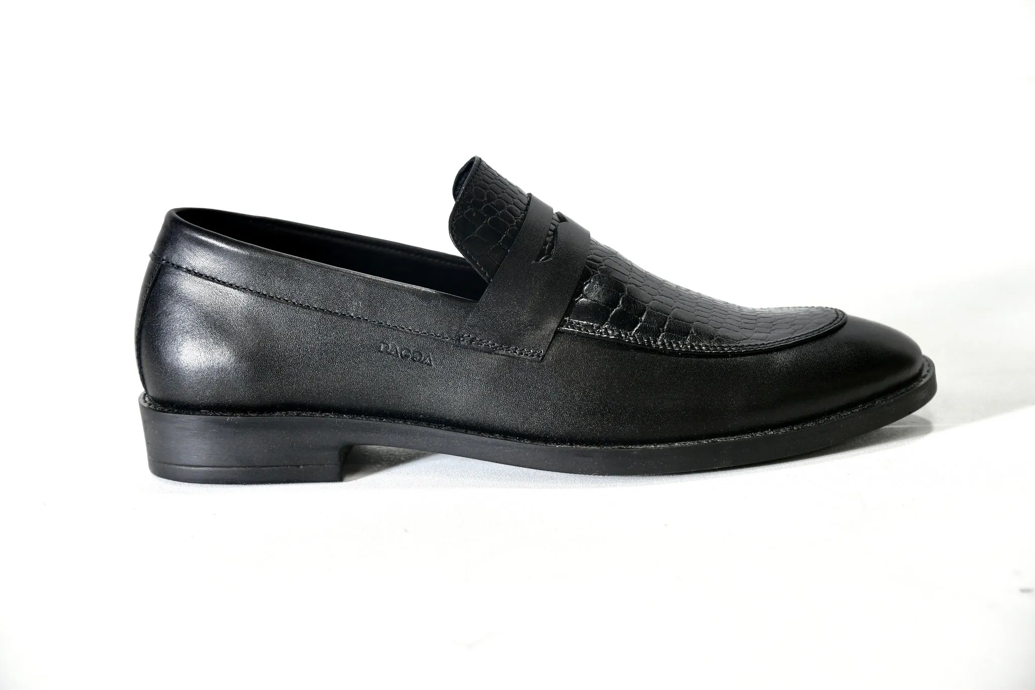 Dagga Black / Brown Formal Leather Penny Loafers for Men