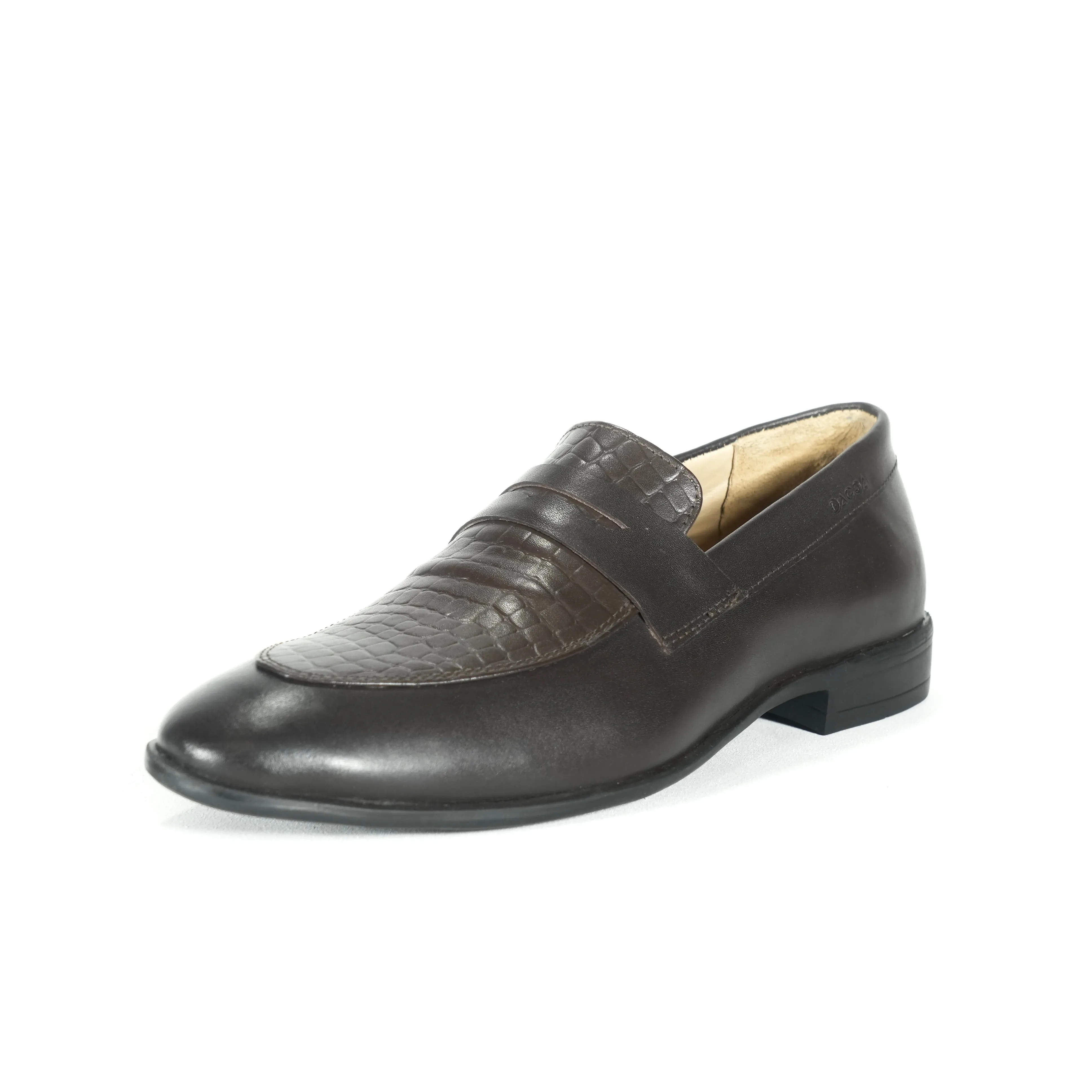 Dagga Black / Brown Formal Leather Penny Loafers for Men