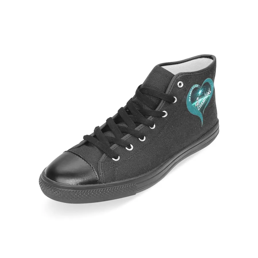 eagles Fan High Top Shoes Black "love Eagles" Men Women Kids| nfl eagles super bowl Fan High-top Sneakers