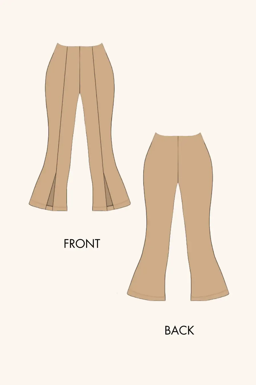 Flared Pants Sewing Pattern 'Ariel'