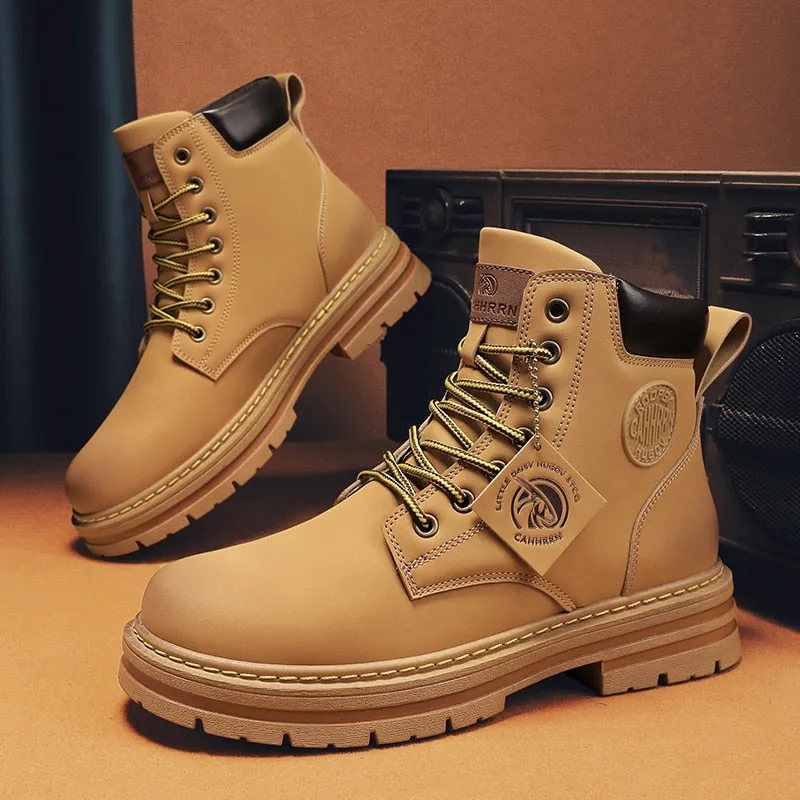 Funki Buys | Boots | Men's High Top Boots Leather Work Boots