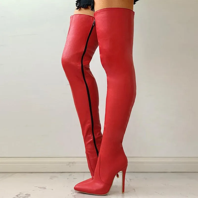 Funki Buys | Boots | Women's Above Knee High Stiletto Boots