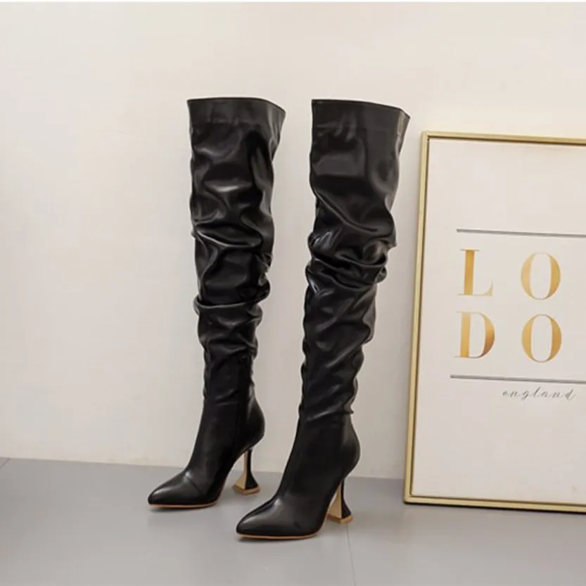 Funki Buys | Boots | Women's Over The Knee  Faux Leather Boot