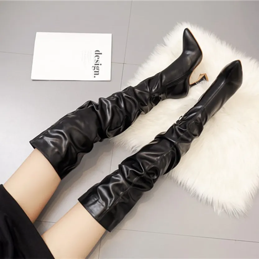 Funki Buys | Boots | Women's Over The Knee  Faux Leather Boot