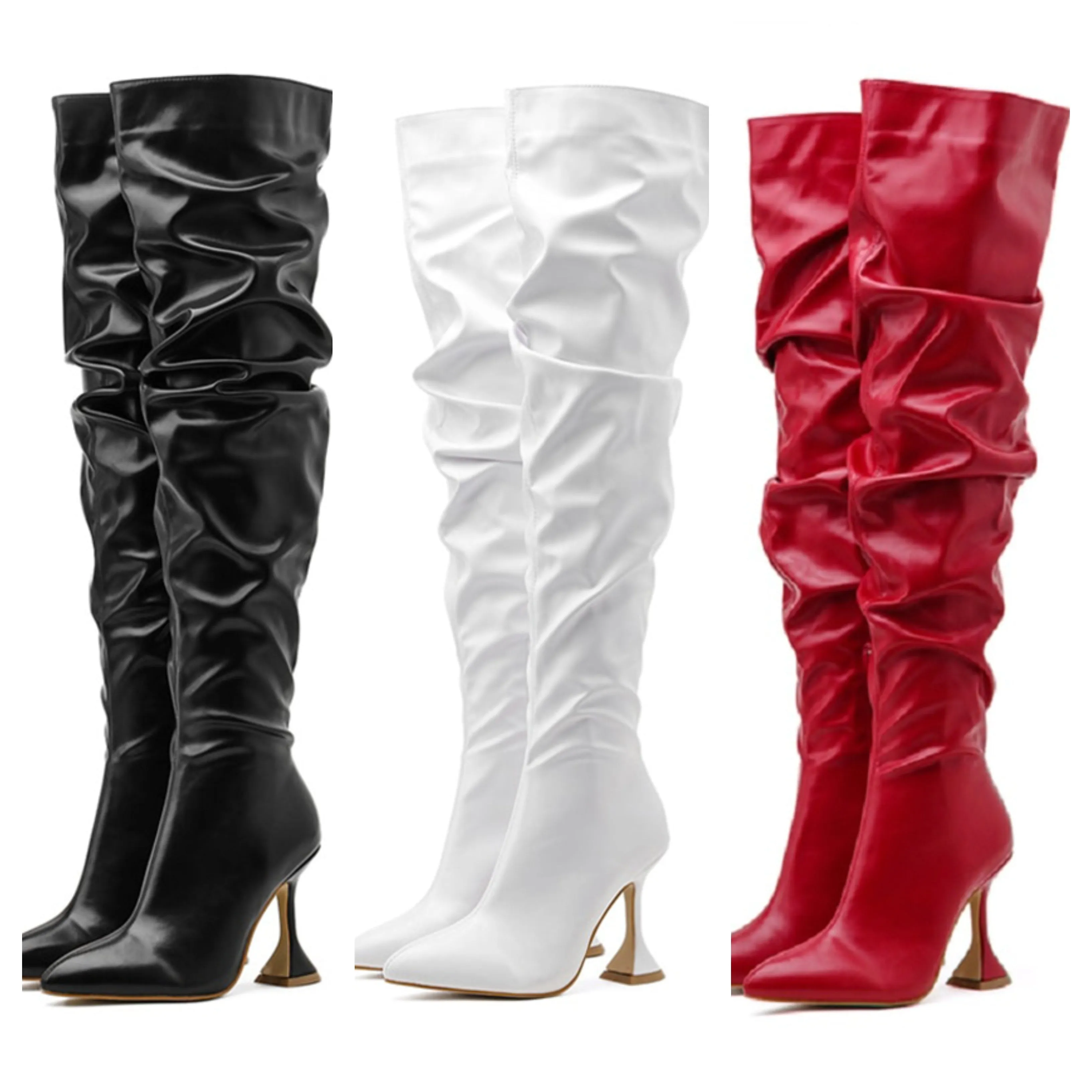 Funki Buys | Boots | Women's Over The Knee  Faux Leather Boot