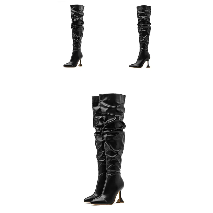 Funki Buys | Boots | Women's Over The Knee  Faux Leather Boot