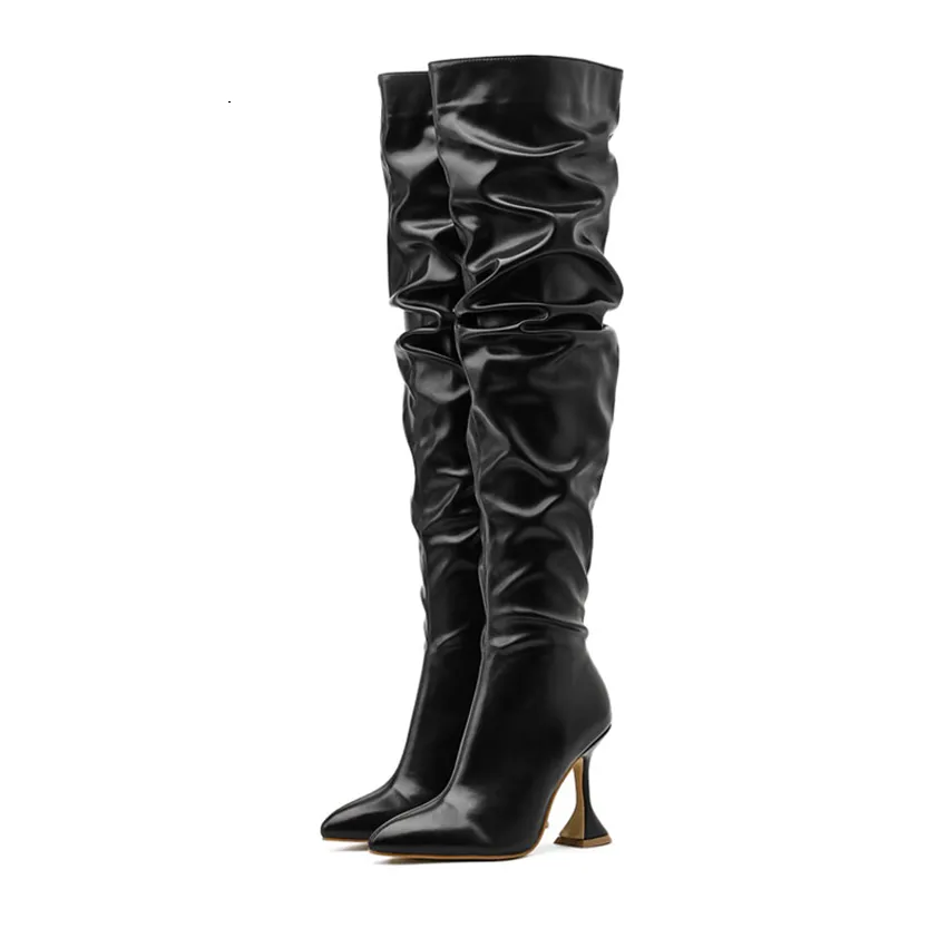 Funki Buys | Boots | Women's Over The Knee  Faux Leather Boot