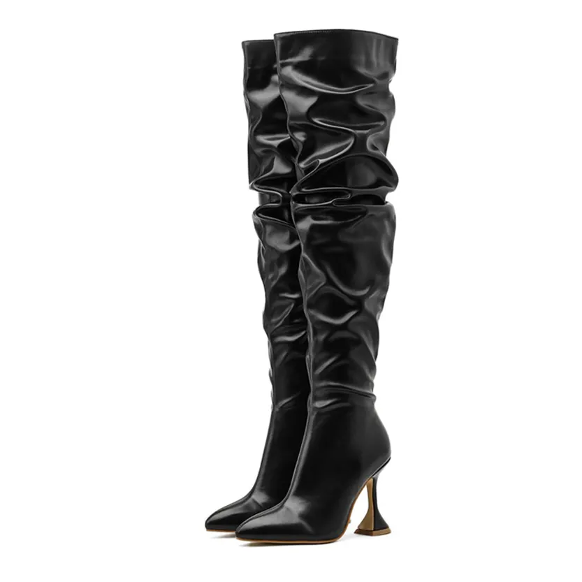 Funki Buys | Boots | Women's Over The Knee  Faux Leather Boot