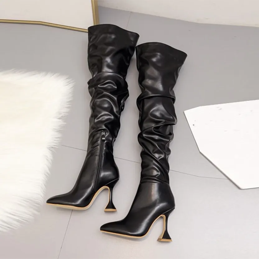 Funki Buys | Boots | Women's Over The Knee  Faux Leather Boot