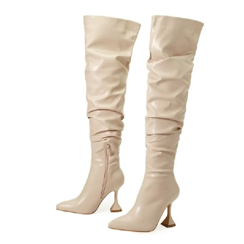 Funki Buys | Boots | Women's Over The Knee  Faux Leather Boot