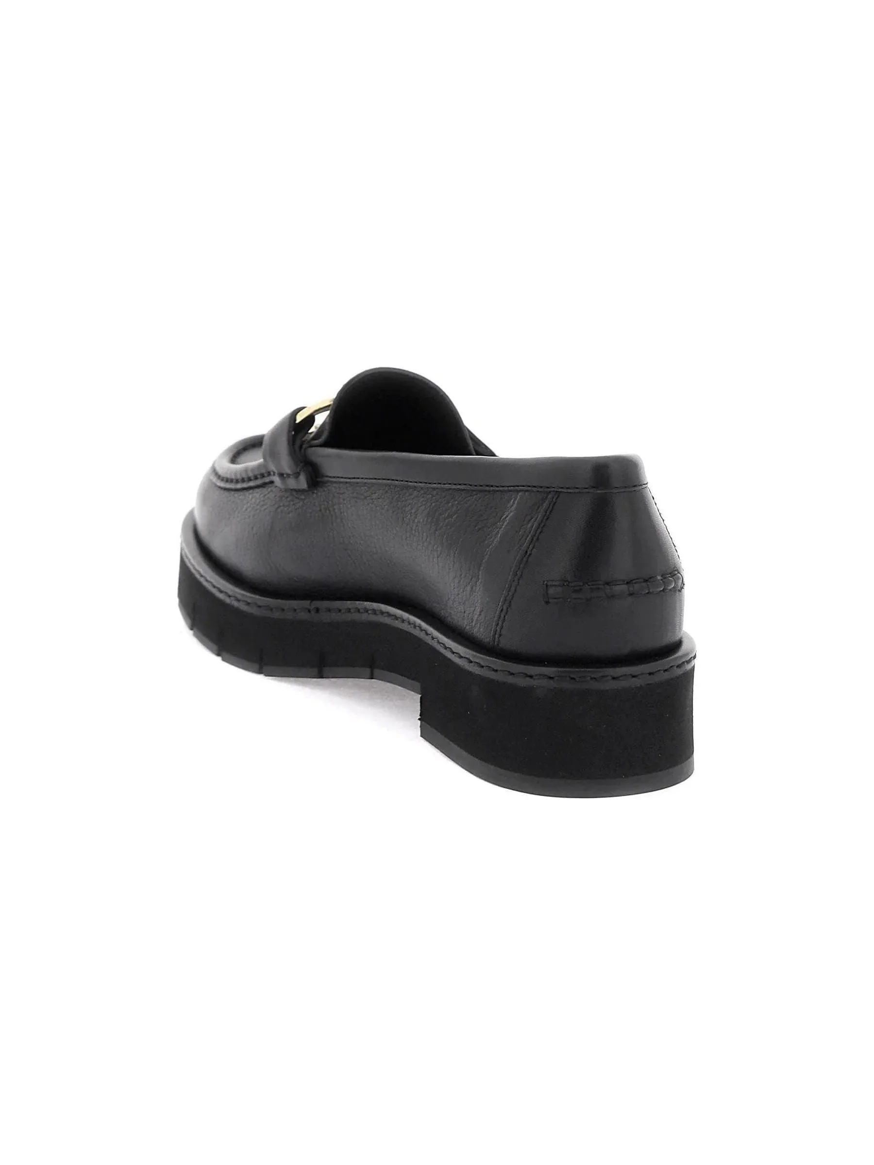 Gancini Buckle Leather Loafers