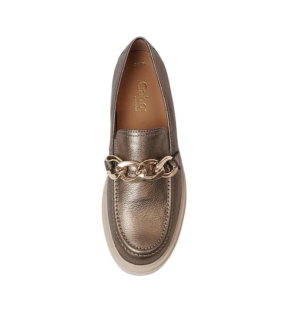 Georgia Bronze Leather Loafers