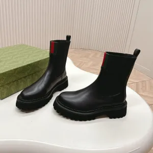 GG CLASSIC MARTIN BOOTS IN BLACK IMPORTED CALFSKIN