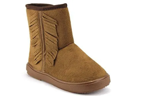 Girls BTF-07K Suede Fringe Cozy Lined Boots