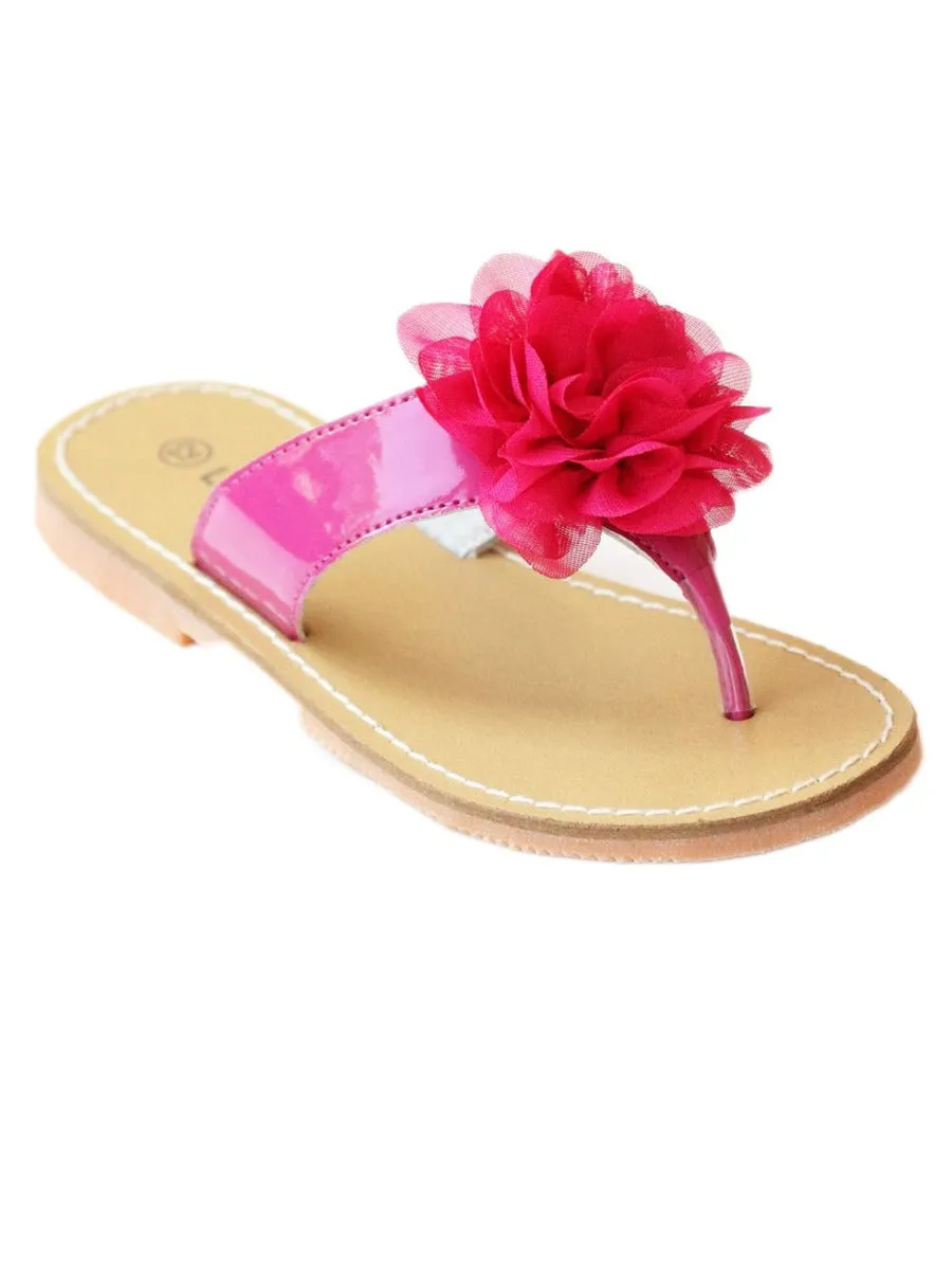 Girls Multi Color Carnation Flower Thong Sandals 5 Toddler-4 Kids