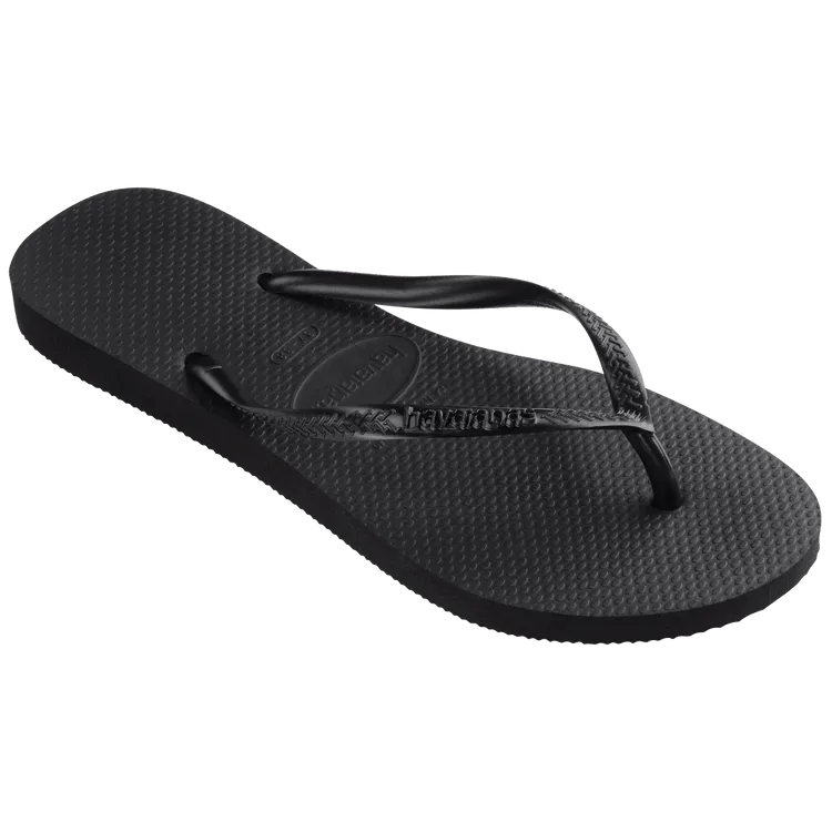 HAVAIANAS Slim Flip Flops - Black