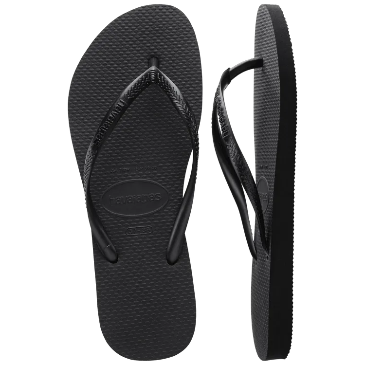 HAVAIANAS Slim Flip Flops - Black