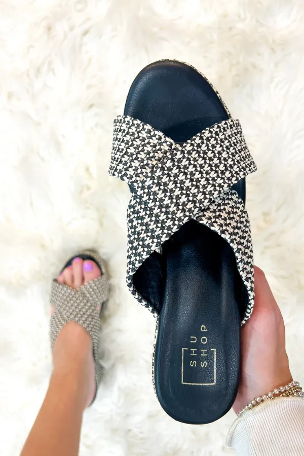 Imelda Chunky Wedges Black and White