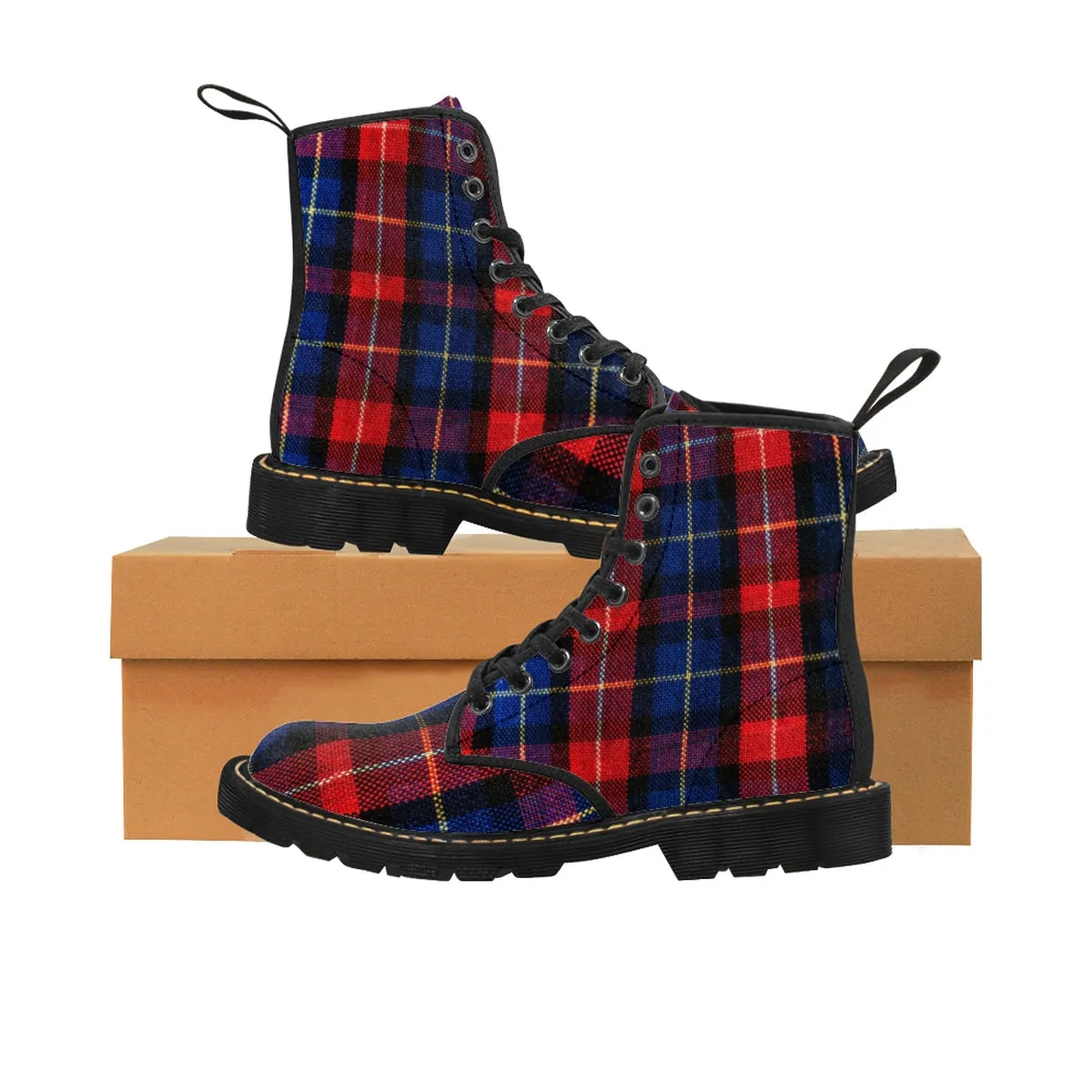 Karin Red Plaid Fashion Print Comfortable Anti-Moisure Designer Kids' Winter Boots (Size 1-13M)