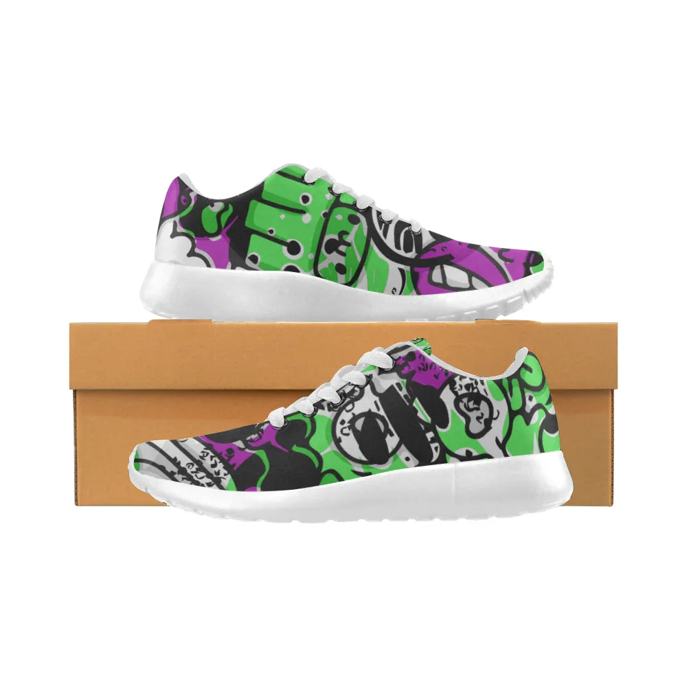 Kids Abstract Doodle Print Canvas Sneakers