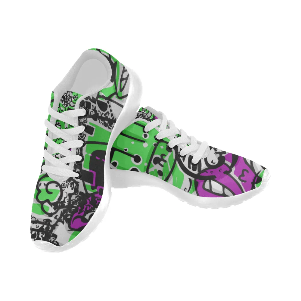 Kids Abstract Doodle Print Canvas Sneakers