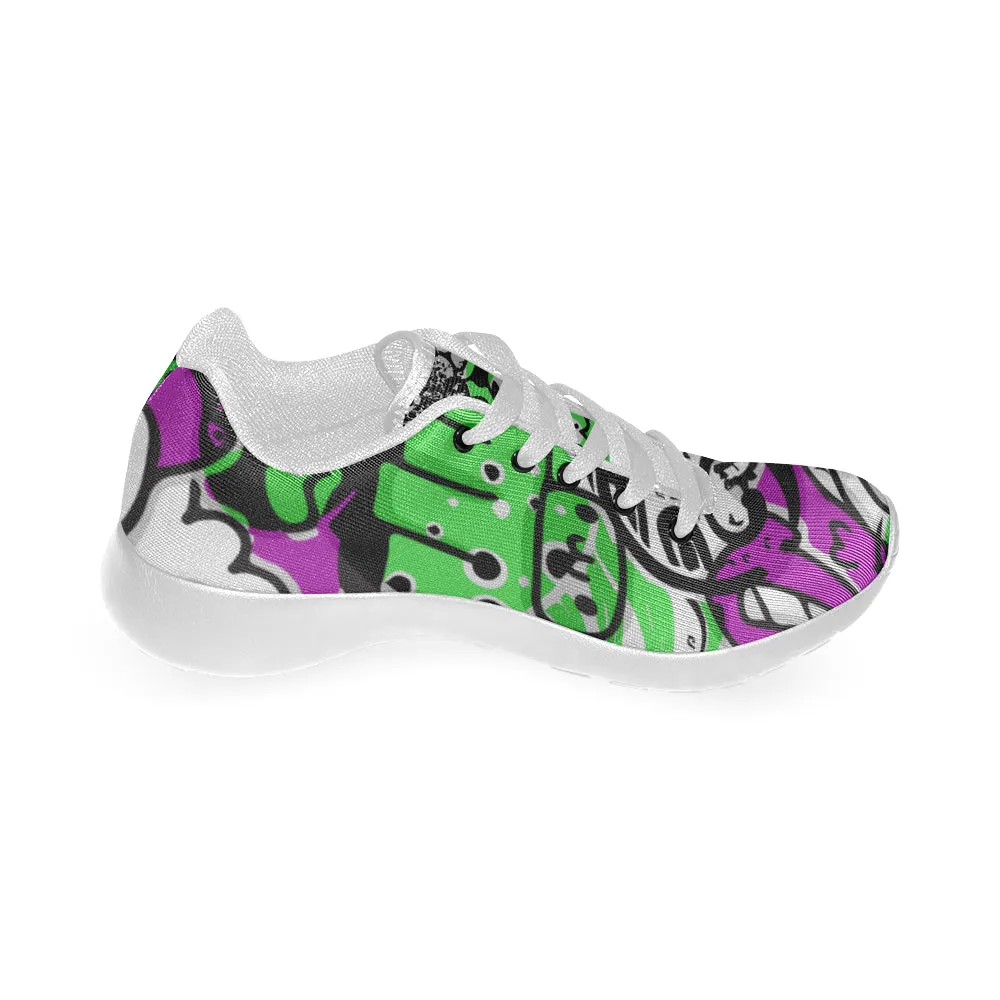 Kids Abstract Doodle Print Canvas Sneakers