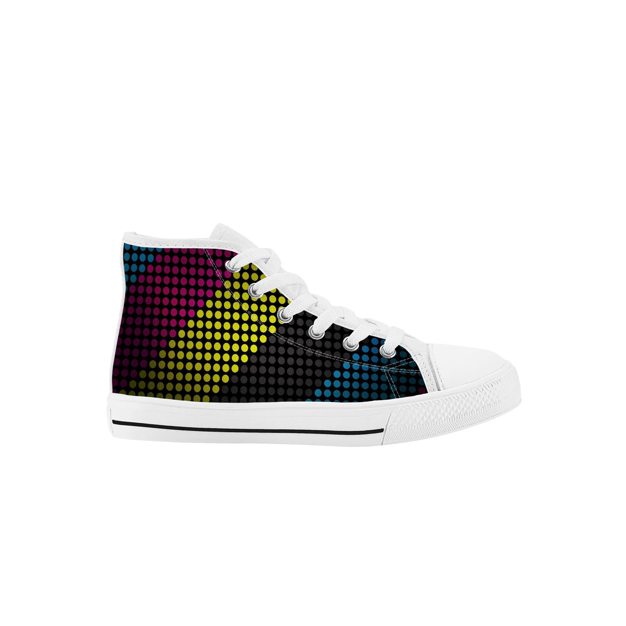 Kids High Top Sneakers - Black/Yellow/Blue