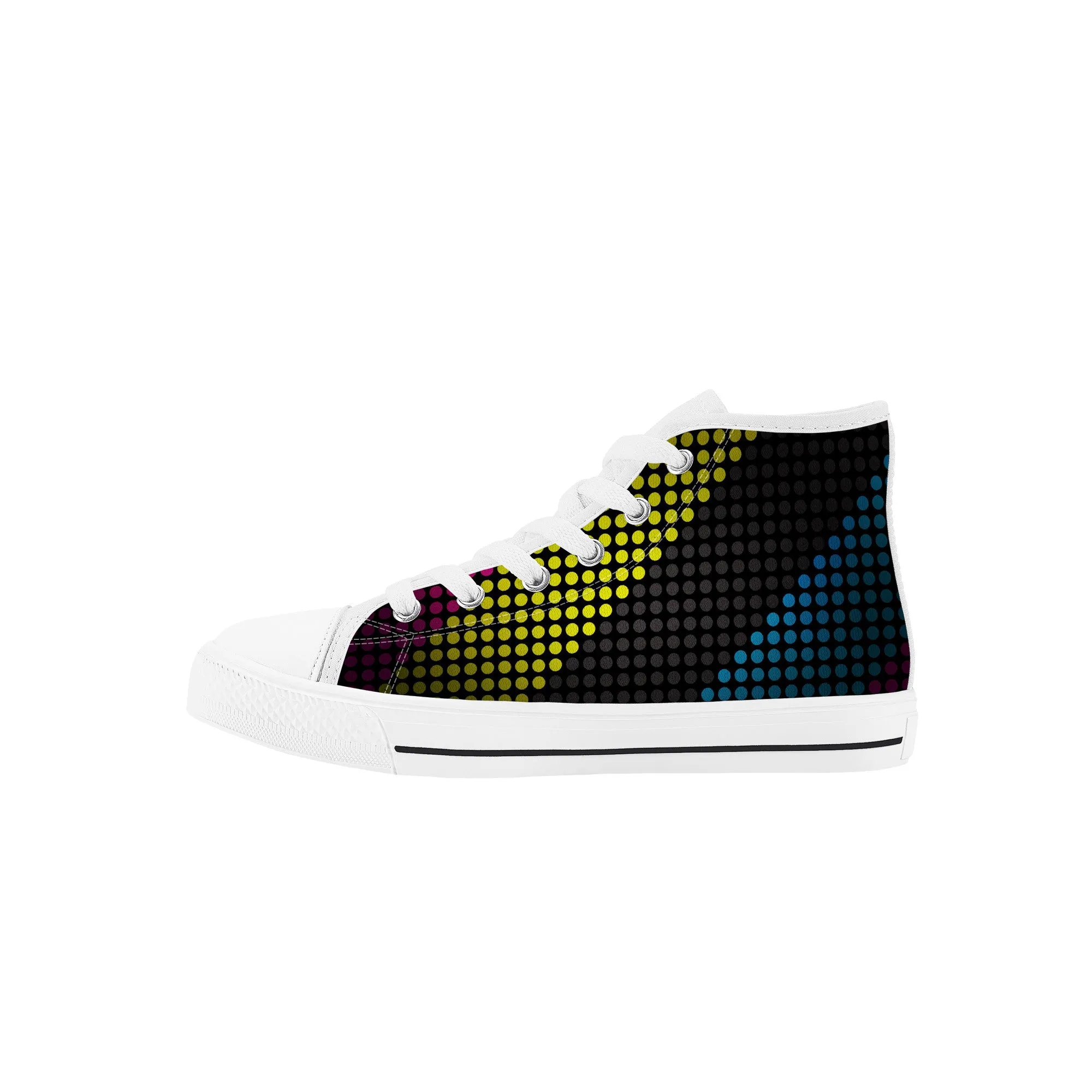 Kids High Top Sneakers - Black/Yellow/Blue