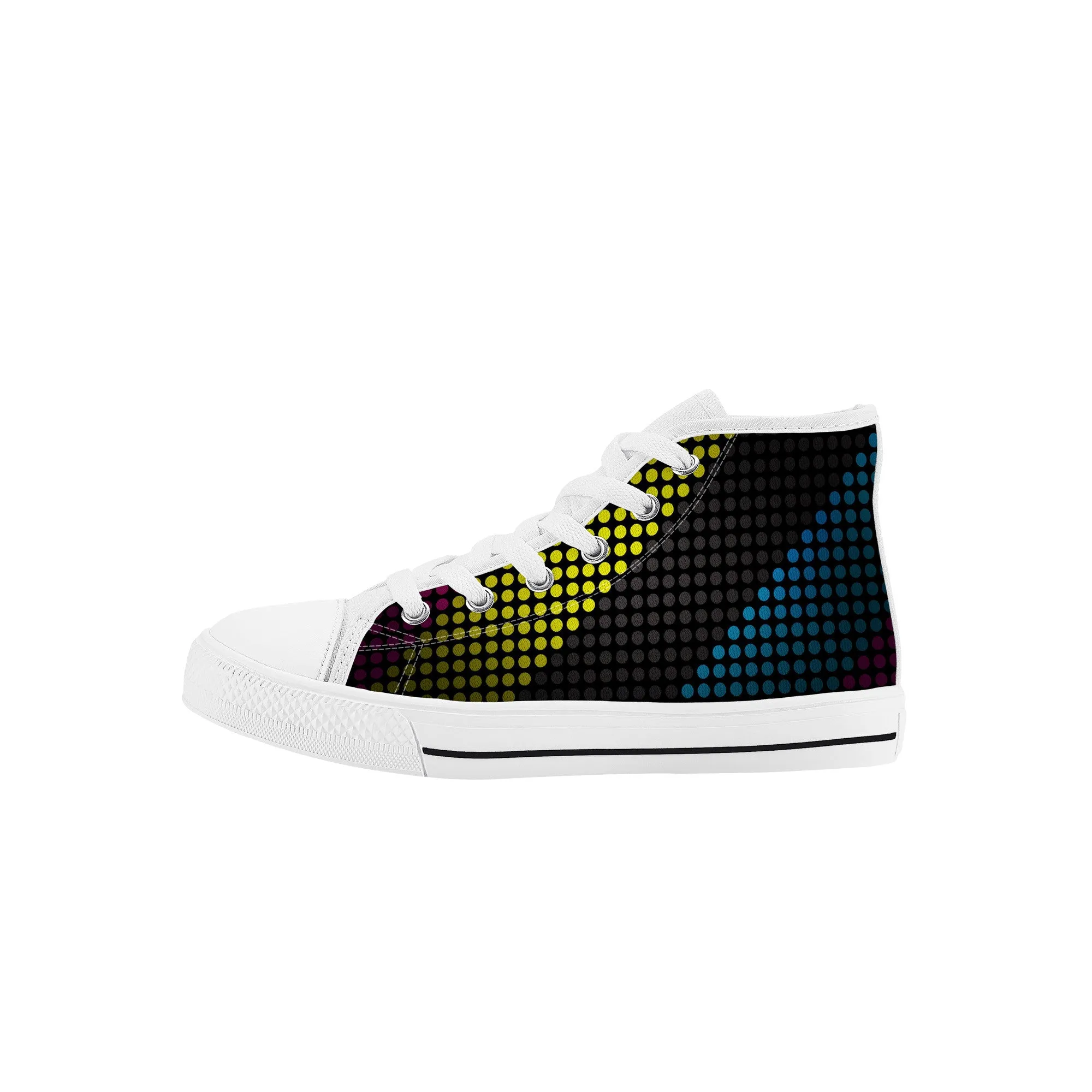 Kids High Top Sneakers - Black/Yellow/Blue