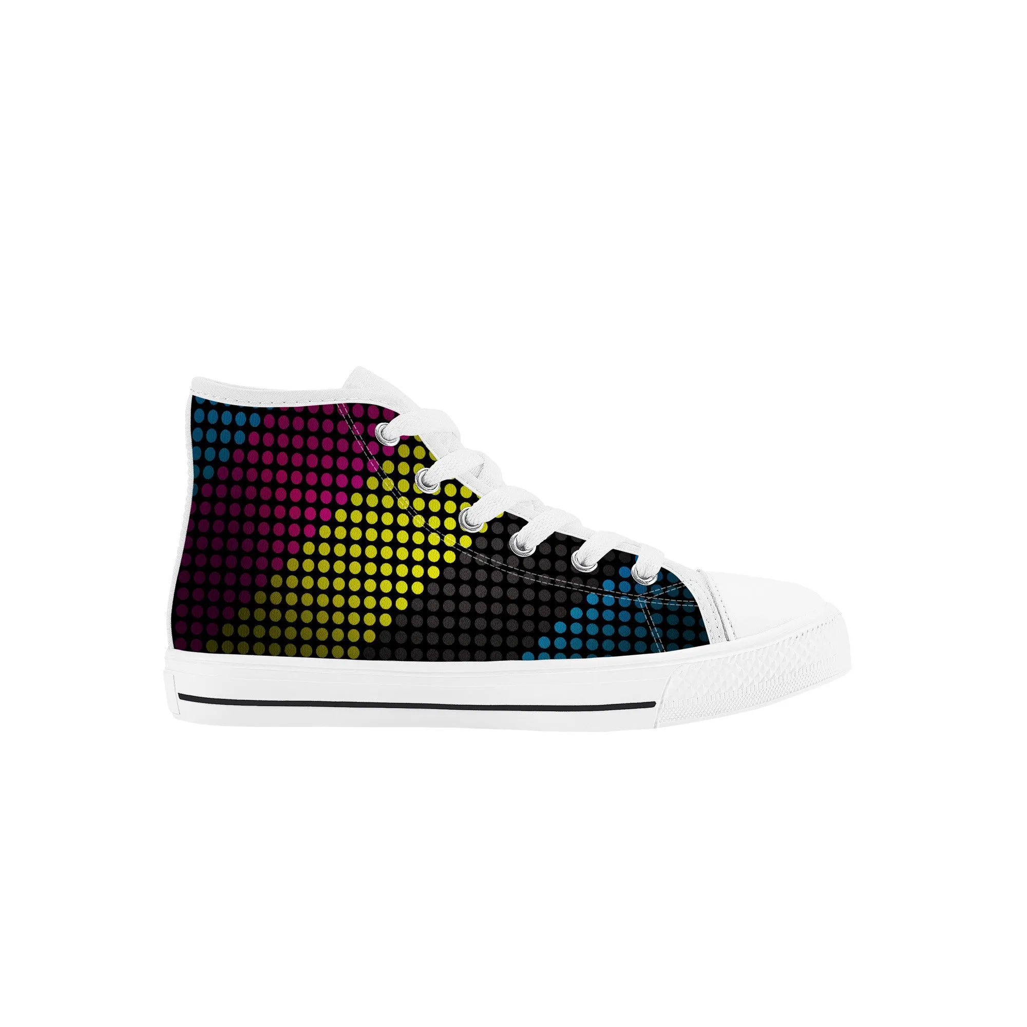 Kids High Top Sneakers - Black/Yellow/Blue