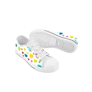 Kids Low Top Canvas Sneakers - Hearts